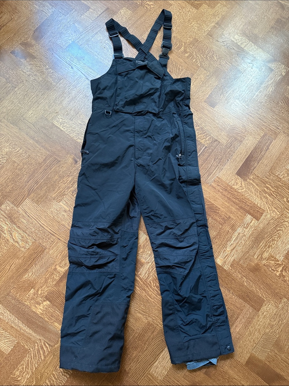 SOLSTICE Snow Bib Overall Ski Pants Gorpcore Snowboard Black Winter Microshed L